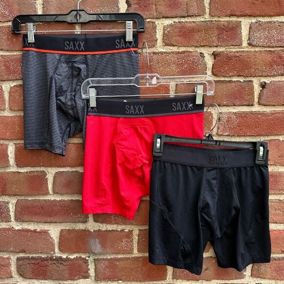 SAXX lot of 3 kinetic ballpark pouch boxer briefs  men's small NEW - Picture 1 of 9